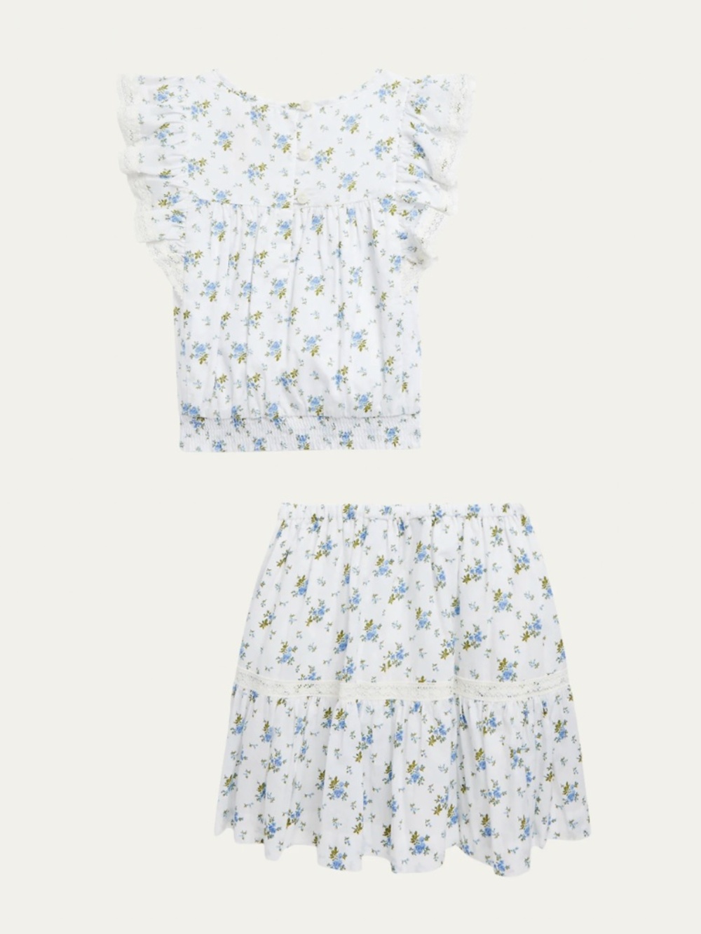 Polo by Ralph Lauren Cream Floral Two-Piece Dress Set